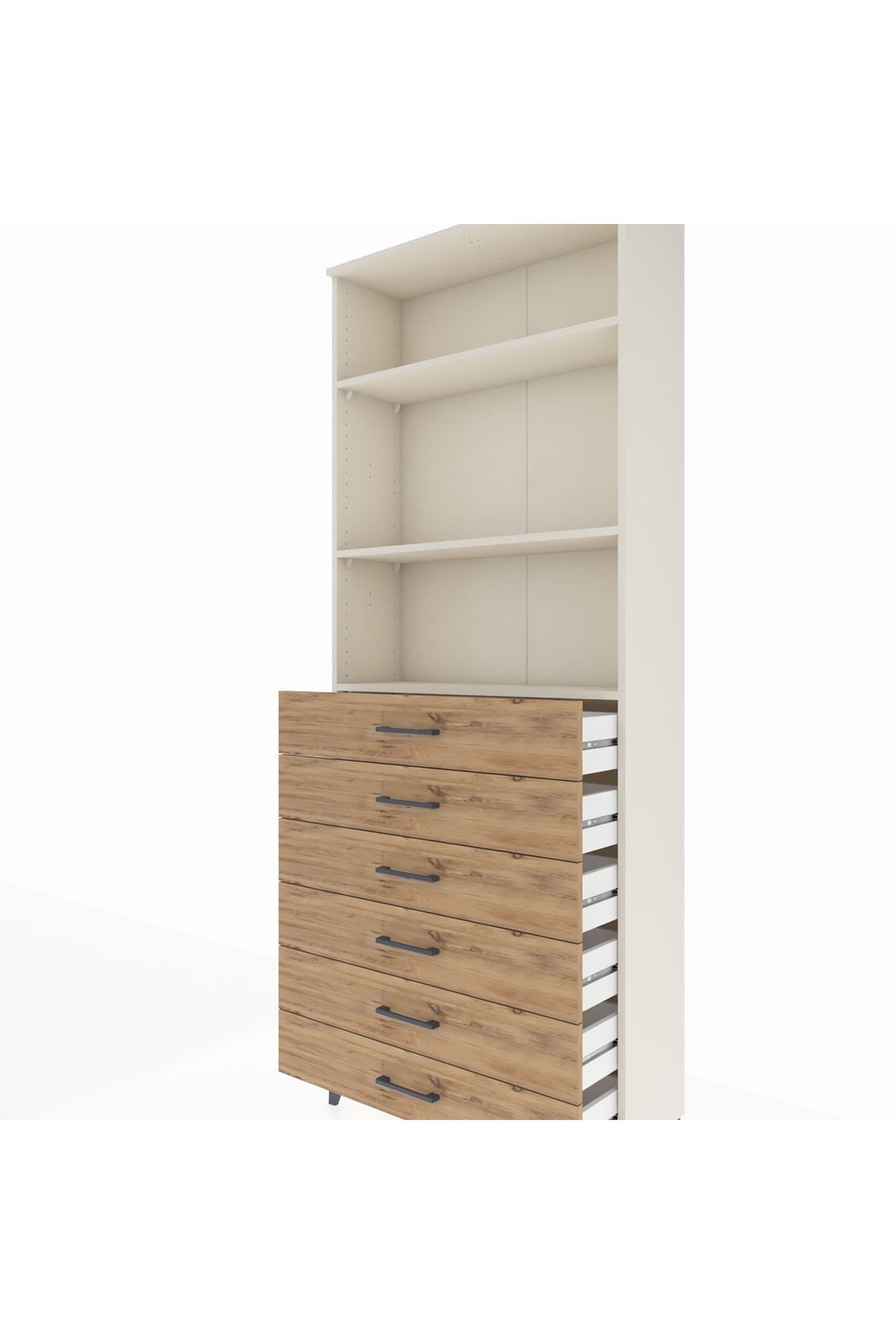 Arges Dolap 3 Raflı 6 Çekmeceli 88x30x221 - S30M123V3A