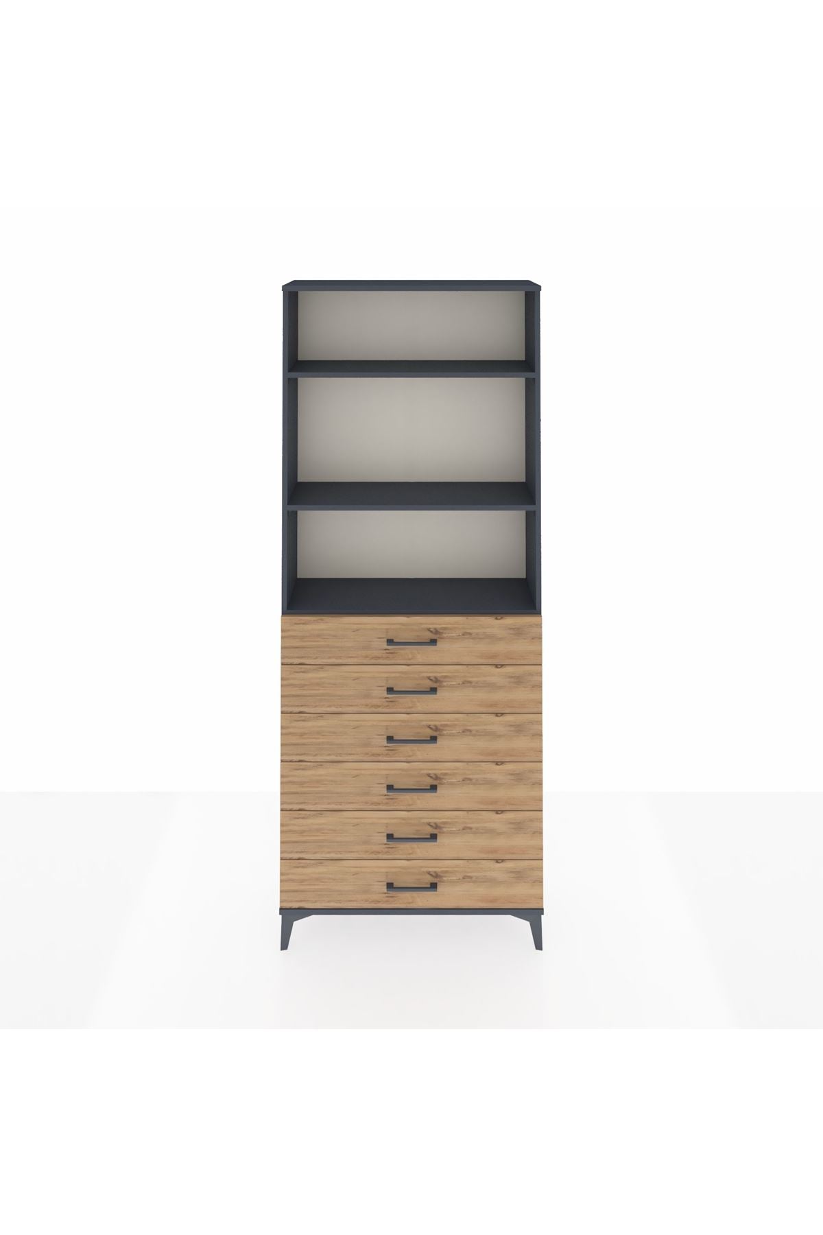 Arges Dolap 3 Raflı 6 Çekmeceli 88x30x221 - S30M123V6A