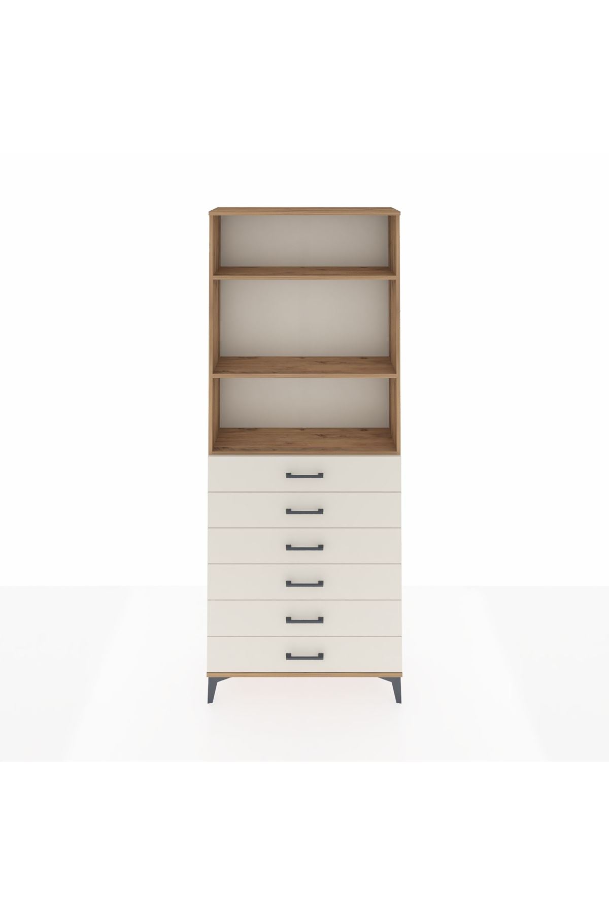 Arges Dolap 3 Raflı 6 Çekmeceli 88x30x221 - S30M123V7A