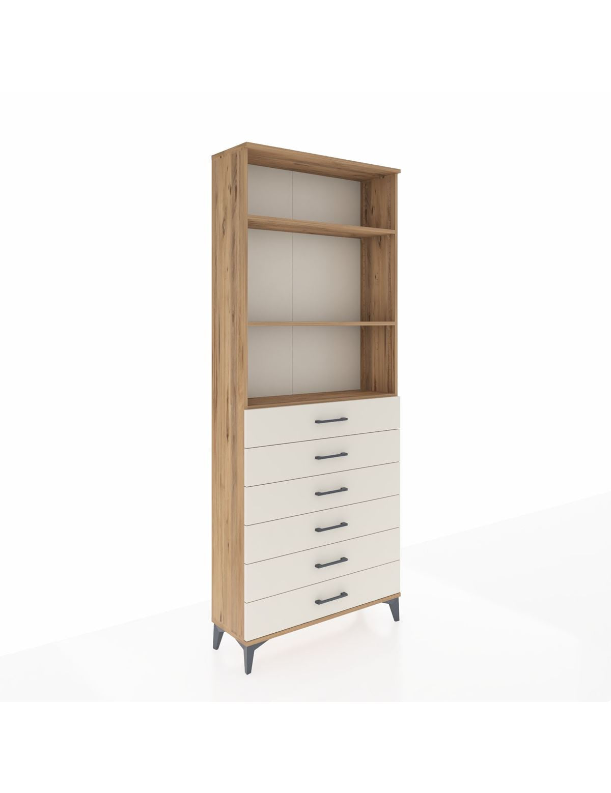 Arges Dolap 3 Raflı 6 Çekmeceli 88x30x221 - S30M123V7A