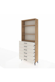 Arges Dolap 3 Raflı 6 Çekmeceli 88x30x221 - S30M123V7A