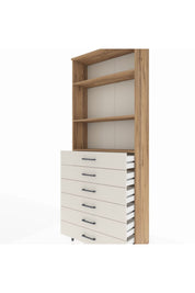 Arges Dolap 3 Raflı 6 Çekmeceli 88x30x221 - S30M123V7A