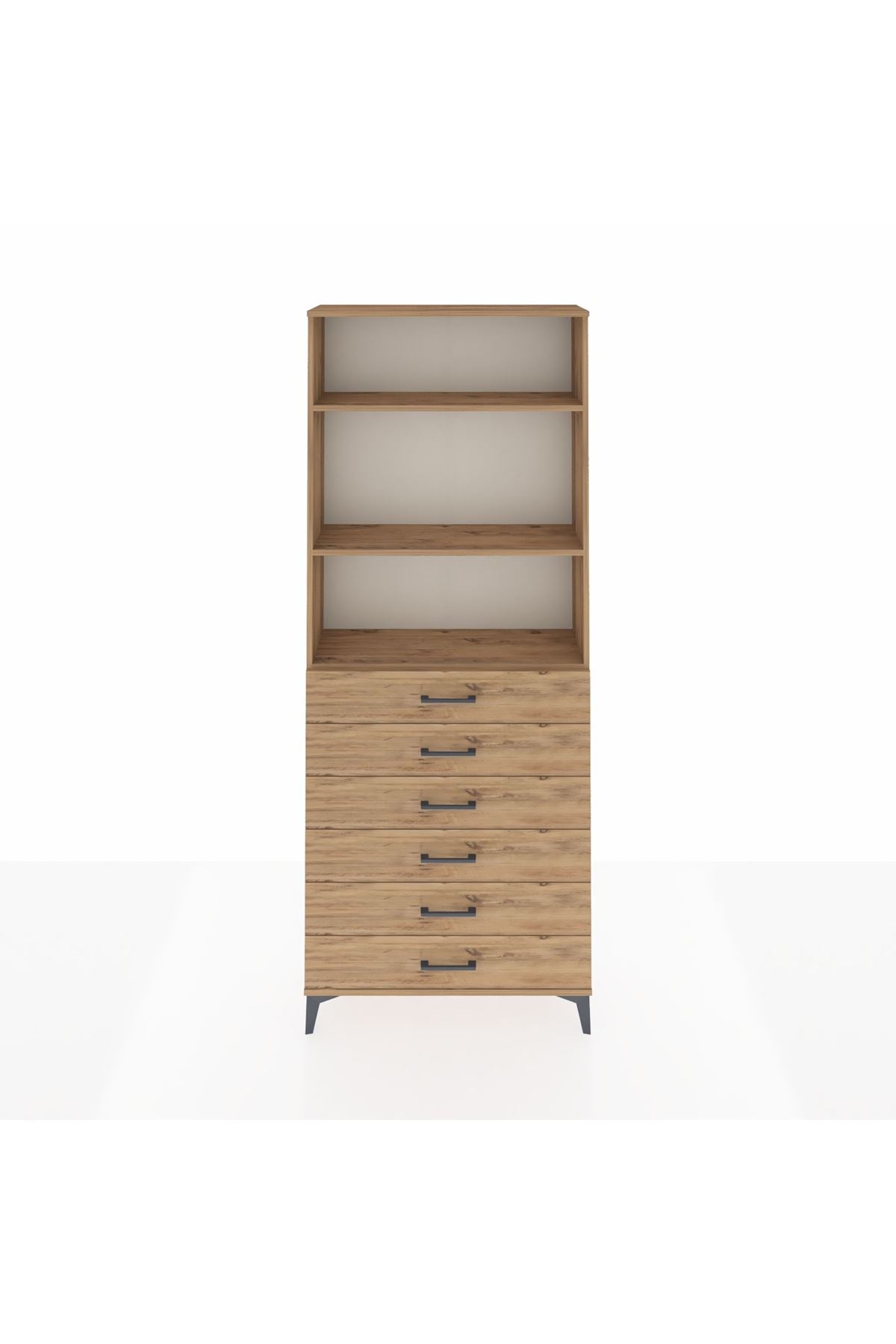 Arges Dolap 3 Raflı 6 Çekmeceli 88x30x221 - S30M123V9A