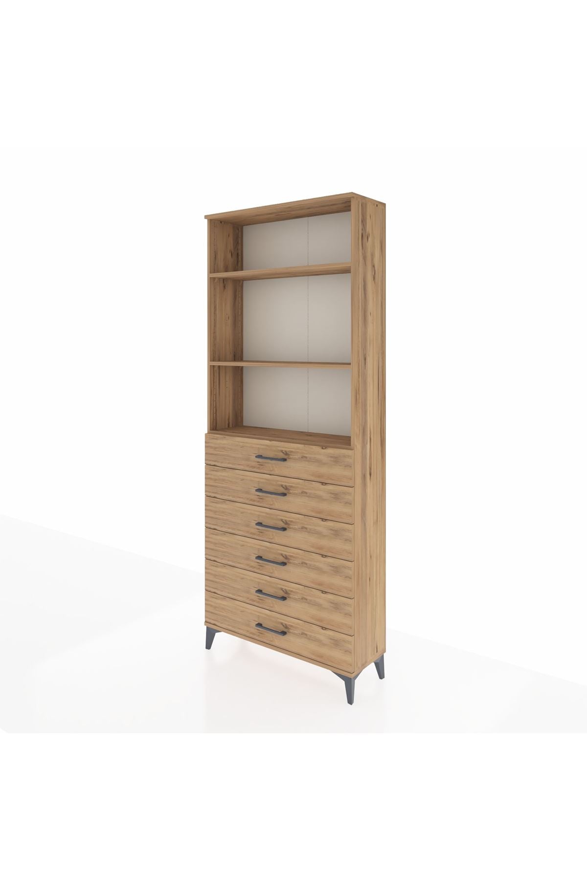 Arges Dolap 3 Raflı 6 Çekmeceli 88x30x221 - S30M123V9A