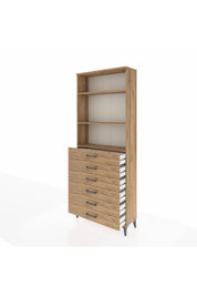 Arges Dolap 3 Raflı 6 Çekmeceli 88x30x221 - S30M123V9A