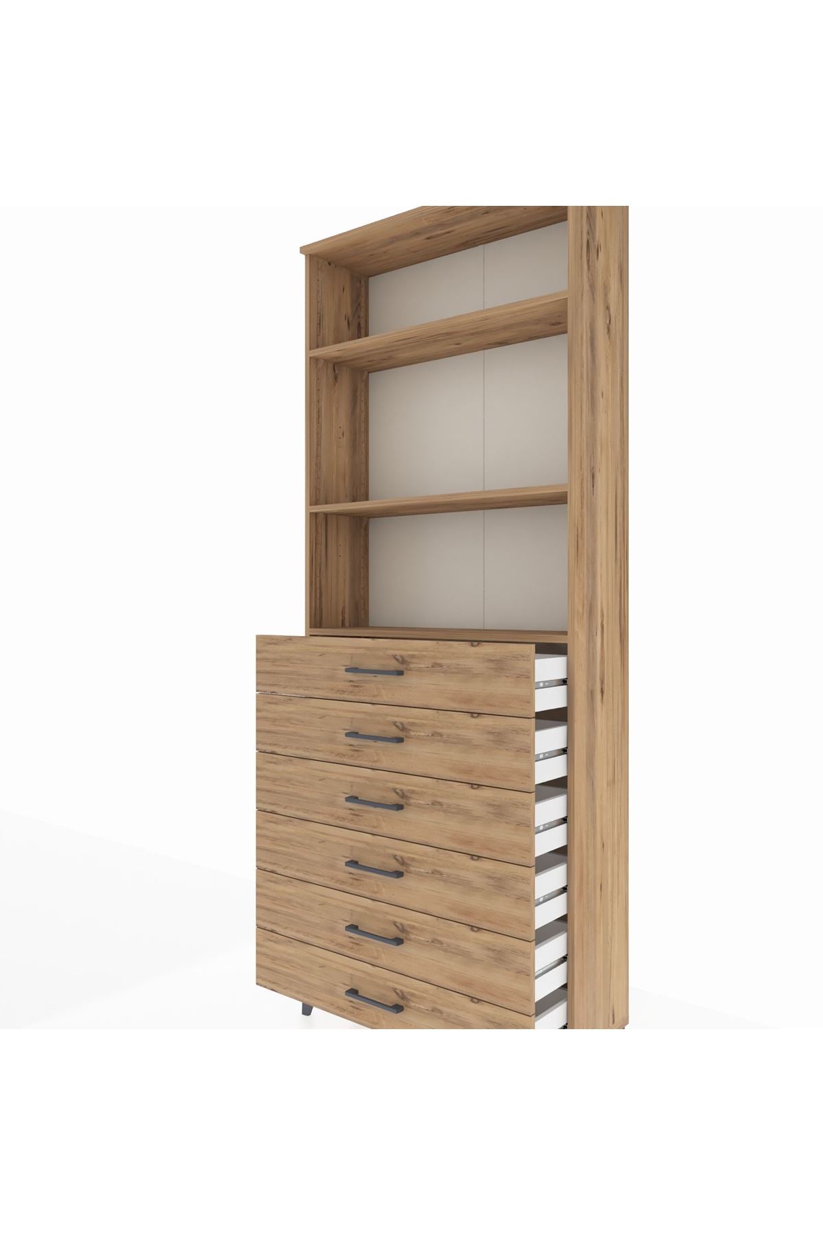 Arges Dolap 3 Raflı 6 Çekmeceli 88x30x221 - S30M123V9A