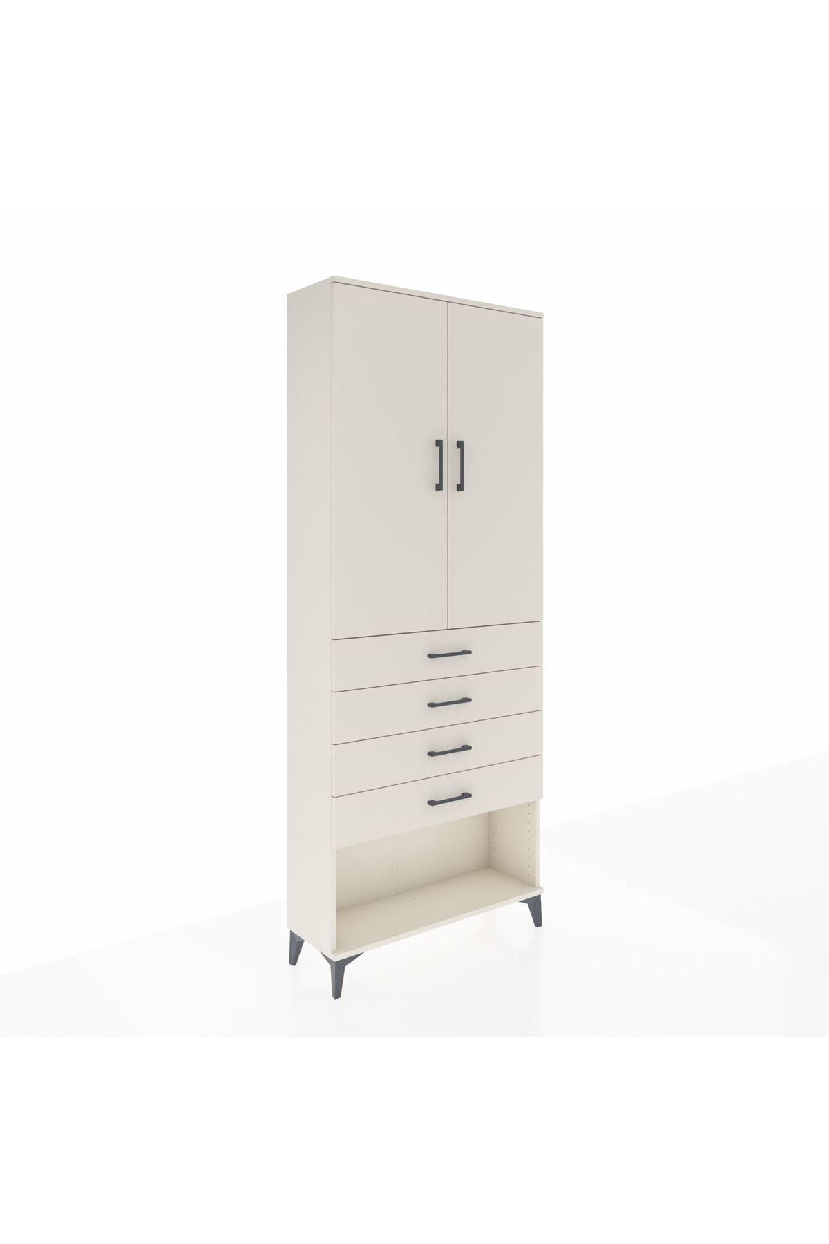 Arges Dolap 3 Raflı 4 Çekmeceli 2 Kapaklı 88x30x221 - S30M124V1A