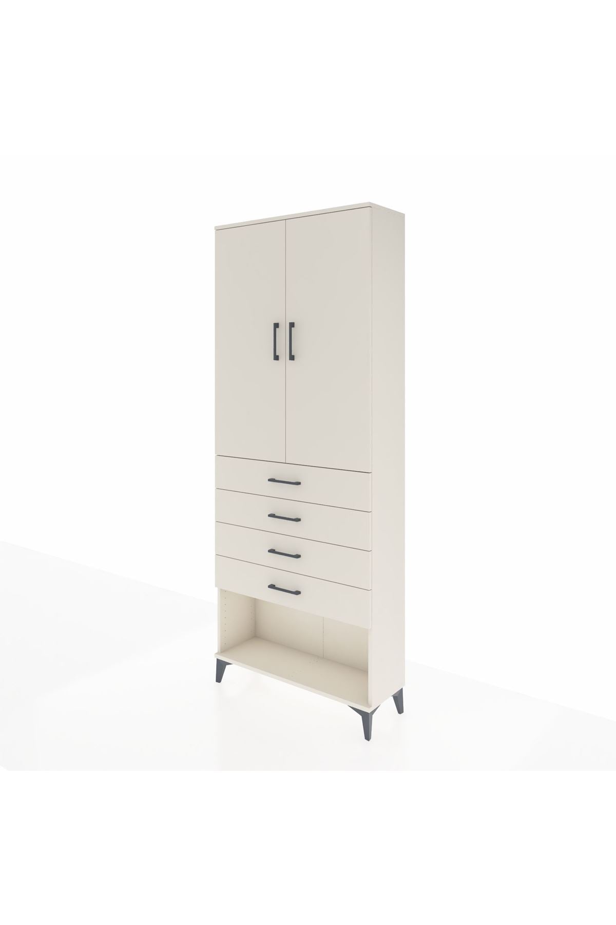 Arges Dolap 3 Raflı 4 Çekmeceli 2 Kapaklı 88x30x221 - S30M124V1A