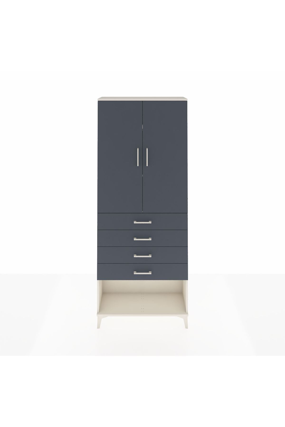 Arges Dolap 3 Raflı 4 Çekmeceli 2 Kapaklı 88x30x221 - S30M124V2A