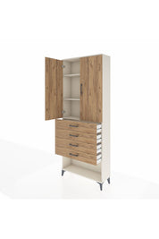 Arges Dolap 3 Raflı 4 Çekmeceli 2 Kapaklı 88x30x221 - S30M124V3A