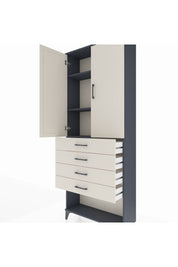 Arges Dolap 3 Raflı 4 Çekmeceli 2 Kapaklı 88x30x221 - S30M124V4A