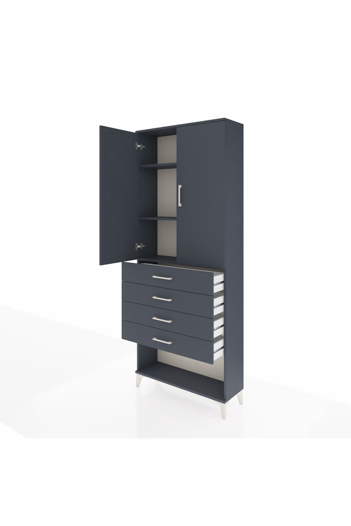 Arges Dolap 3 Raflı 4 Çekmeceli 2 Kapaklı 88x30x221 - S30M124V5A