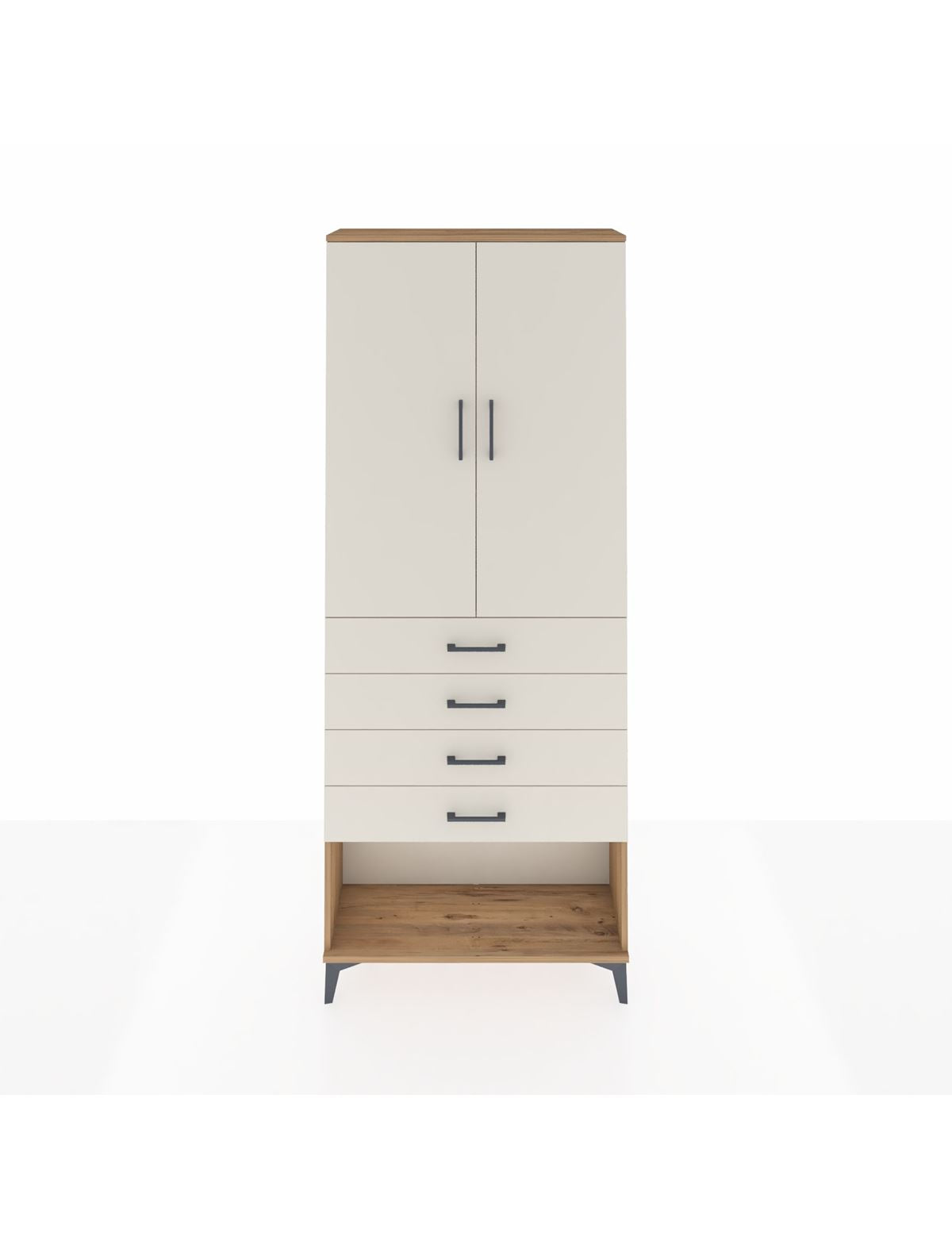Arges Dolap 3 Raflı 4 Çekmeceli 2 Kapaklı 88x30x221 - S30M124V7A