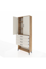 Arges Dolap 3 Raflı 4 Çekmeceli 2 Kapaklı 88x30x221 - S30M124V7A