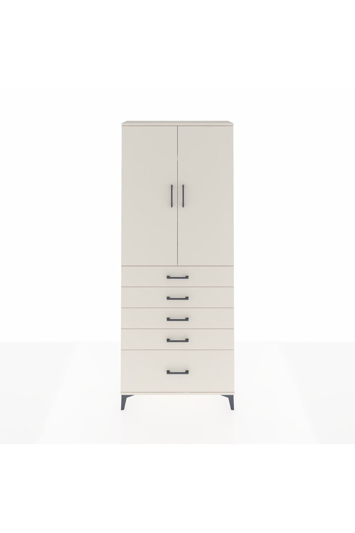 Arges Dolap 3 Raflı 5 Çekmeceli 2 Kapaklı 88x30x221 - S30M127V1A