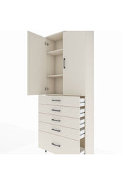 Arges Dolap 3 Raflı 5 Çekmeceli 2 Kapaklı 88x30x221 - S30M127V1A