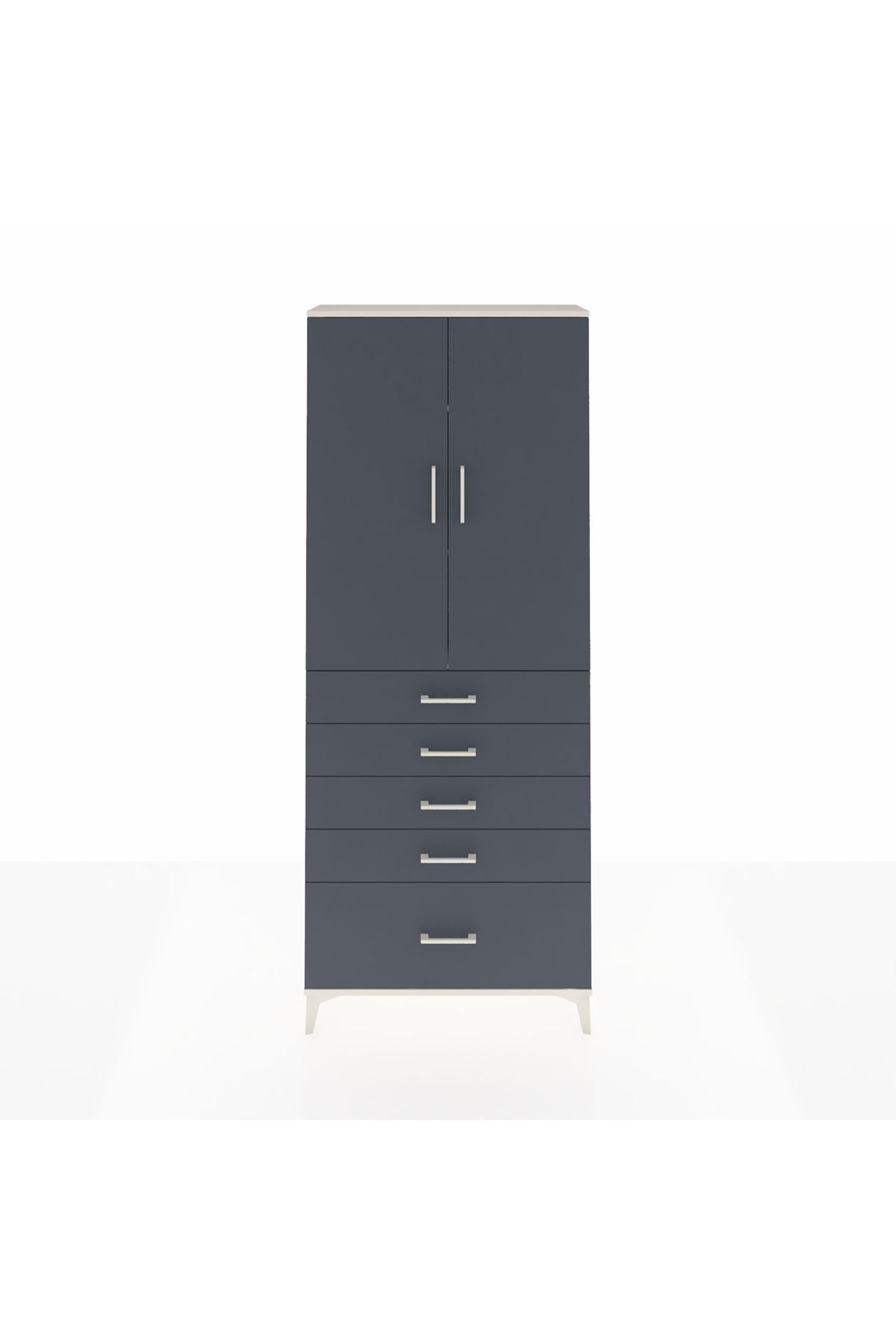 Arges Dolap 3 Raflı 5 Çekmeceli 2 Kapaklı 88x30x221 - S30M127V2A