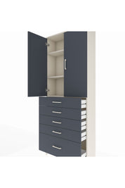 Arges Dolap 3 Raflı 5 Çekmeceli 2 Kapaklı 88x30x221 - S30M127V2A