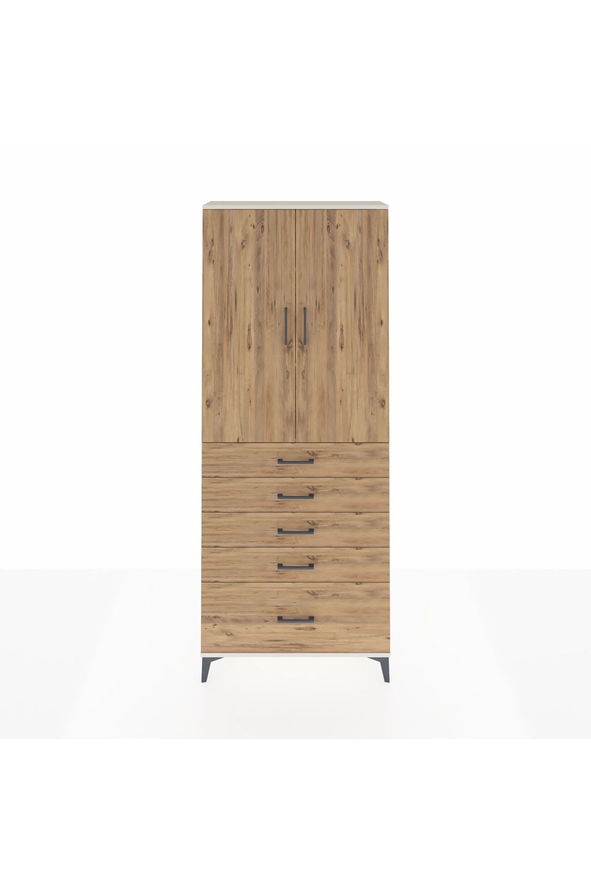 Arges Dolap 3 Raflı 5 Çekmeceli 2 Kapaklı 88x30x221 - S30M127V3A