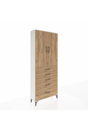 Arges Dolap 3 Raflı 5 Çekmeceli 2 Kapaklı 88x30x221 - S30M127V3A