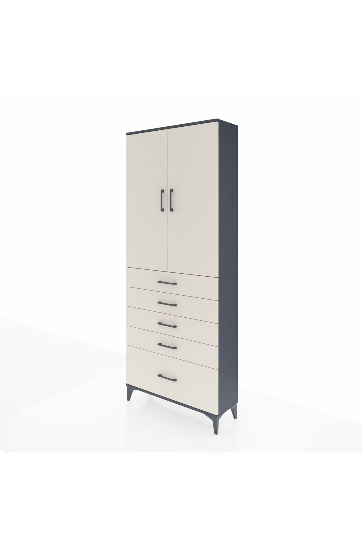 Arges Dolap 3 Raflı 5 Çekmeceli 2 Kapaklı 88x30x221 - S30M127V4A