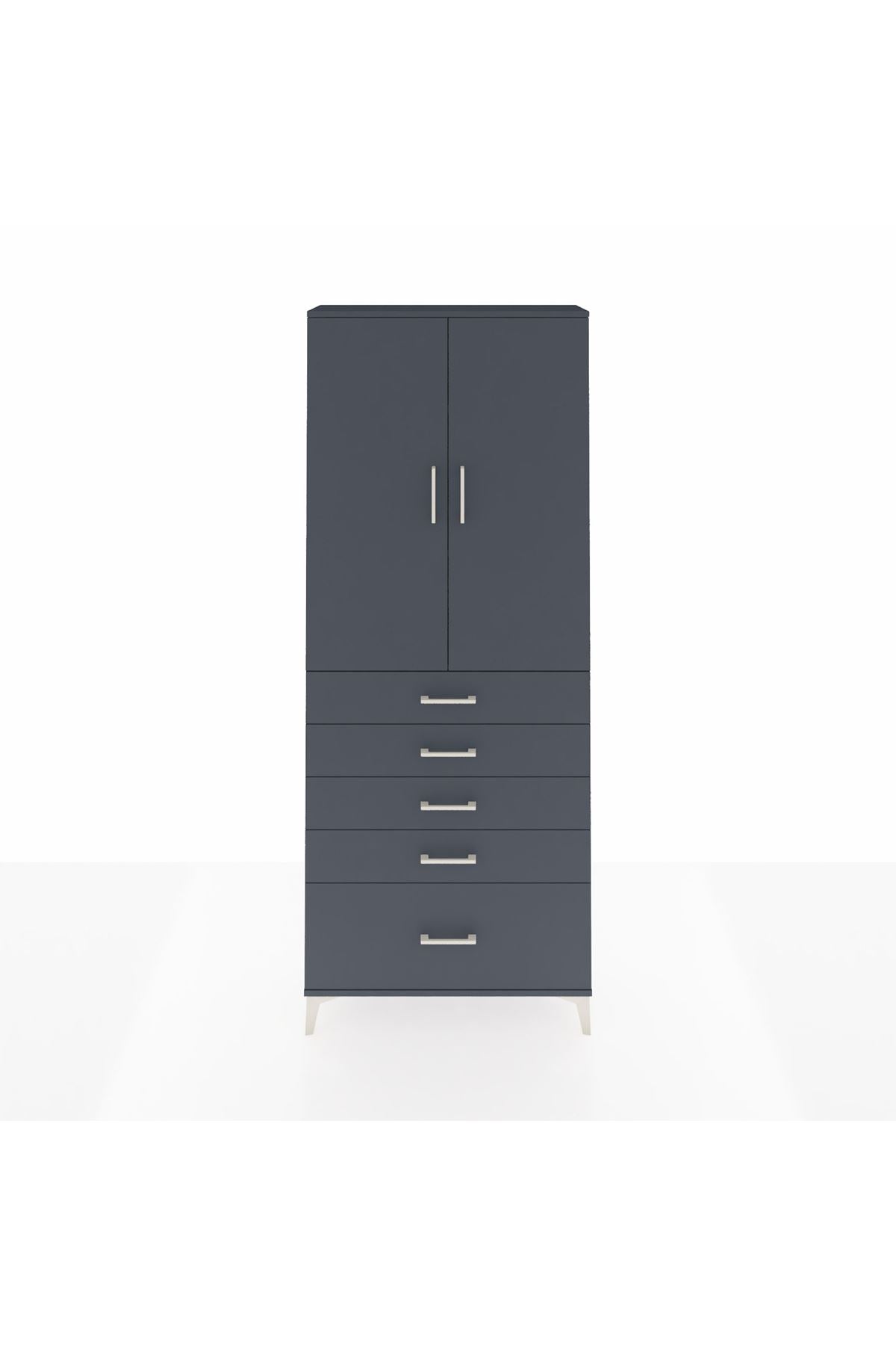 Arges Dolap 3 Raflı 5 Çekmeceli 2 Kapaklı 88x30x221 - S30M127V5A