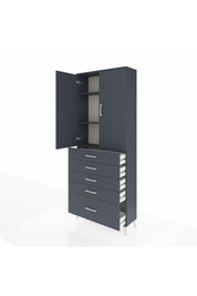 Arges Dolap 3 Raflı 5 Çekmeceli 2 Kapaklı 88x30x221 - S30M127V5A