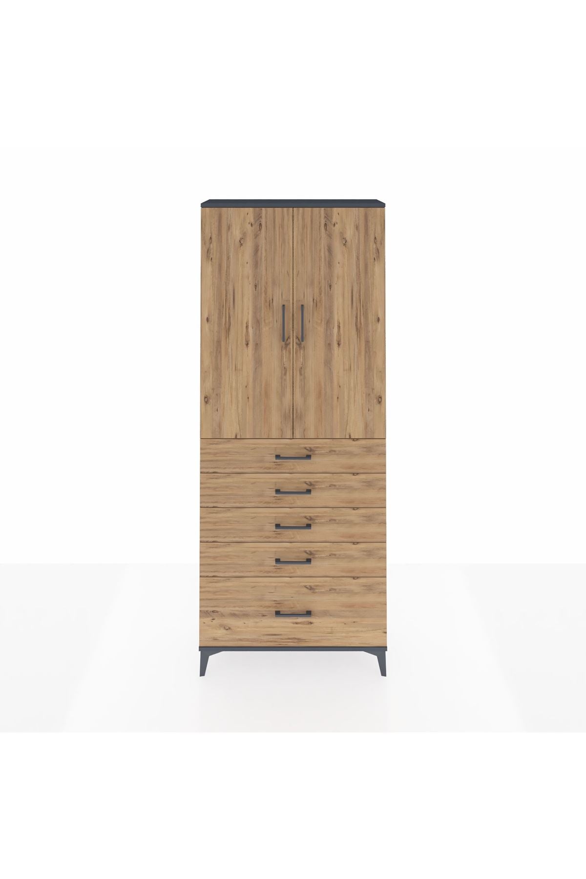 Arges Dolap 3 Raflı 5 Çekmeceli 2 Kapaklı 88x30x221 - S30M127V6A