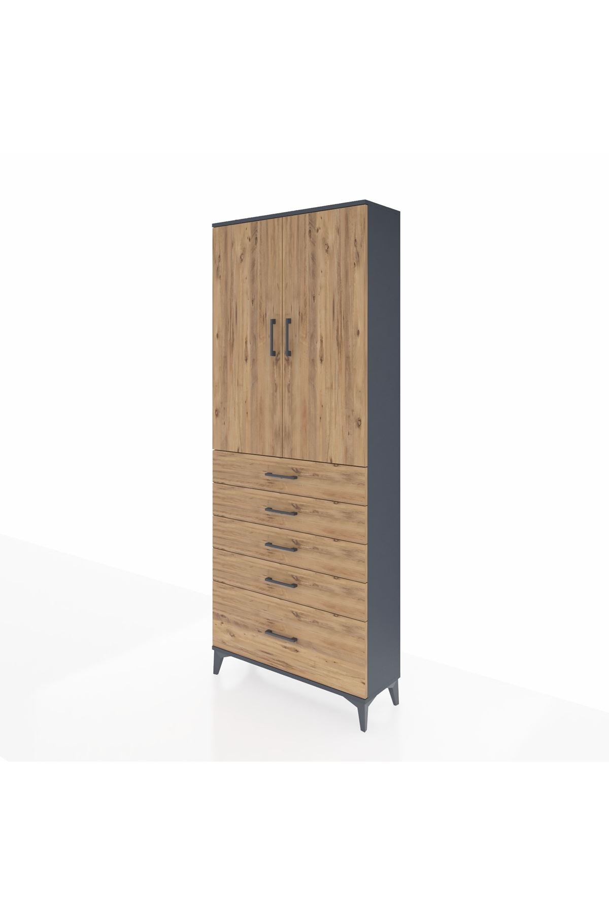 Arges Dolap 3 Raflı 5 Çekmeceli 2 Kapaklı 88x30x221 - S30M127V6A