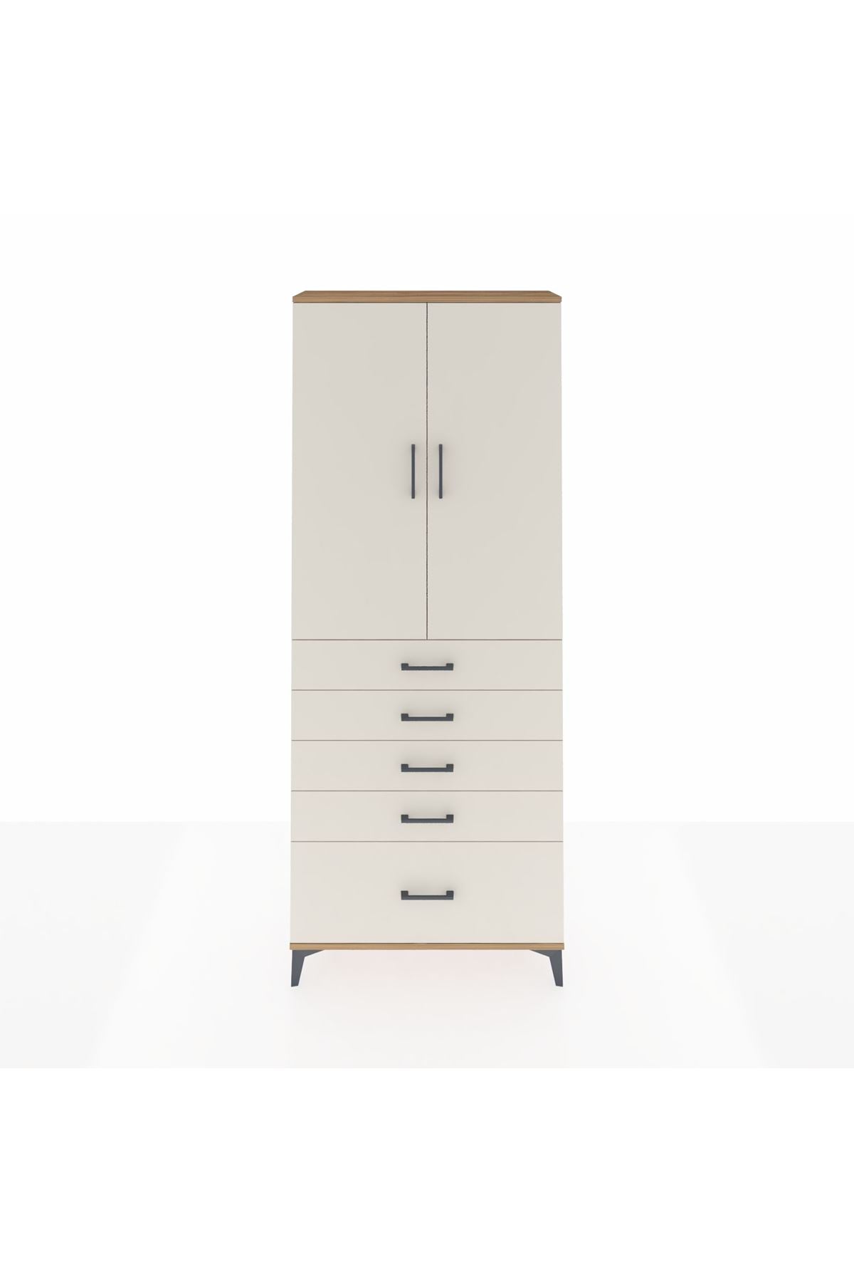 Arges Dolap 3 Raflı 5 Çekmeceli 2 Kapaklı 88x30x221 - S30M127V7A