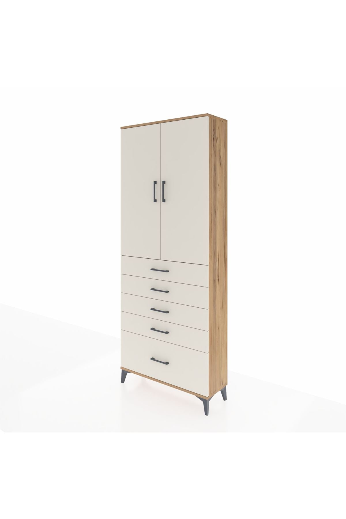 Arges Dolap 3 Raflı 5 Çekmeceli 2 Kapaklı 88x30x221 - S30M127V7A