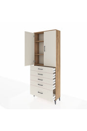 Arges Dolap 3 Raflı 5 Çekmeceli 2 Kapaklı 88x30x221 - S30M127V7A