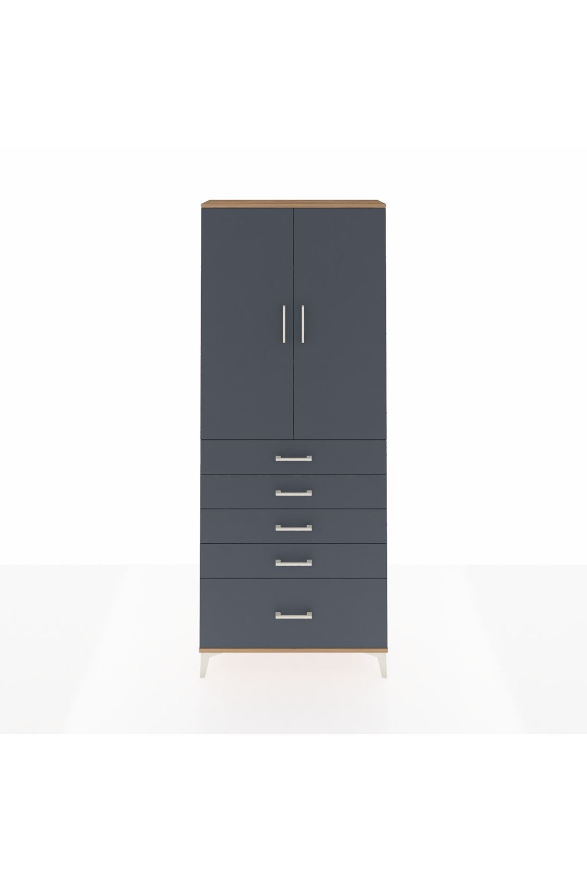 Arges Dolap 3 Raflı 5 Çekmeceli 2 Kapaklı 88x30x221 - S30M127V8A