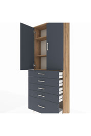 Arges Dolap 3 Raflı 5 Çekmeceli 2 Kapaklı 88x30x221 - S30M127V8A