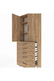 Arges Dolap 3 Raflı 5 Çekmeceli 2 Kapaklı 88x30x221 - S30M127V9A