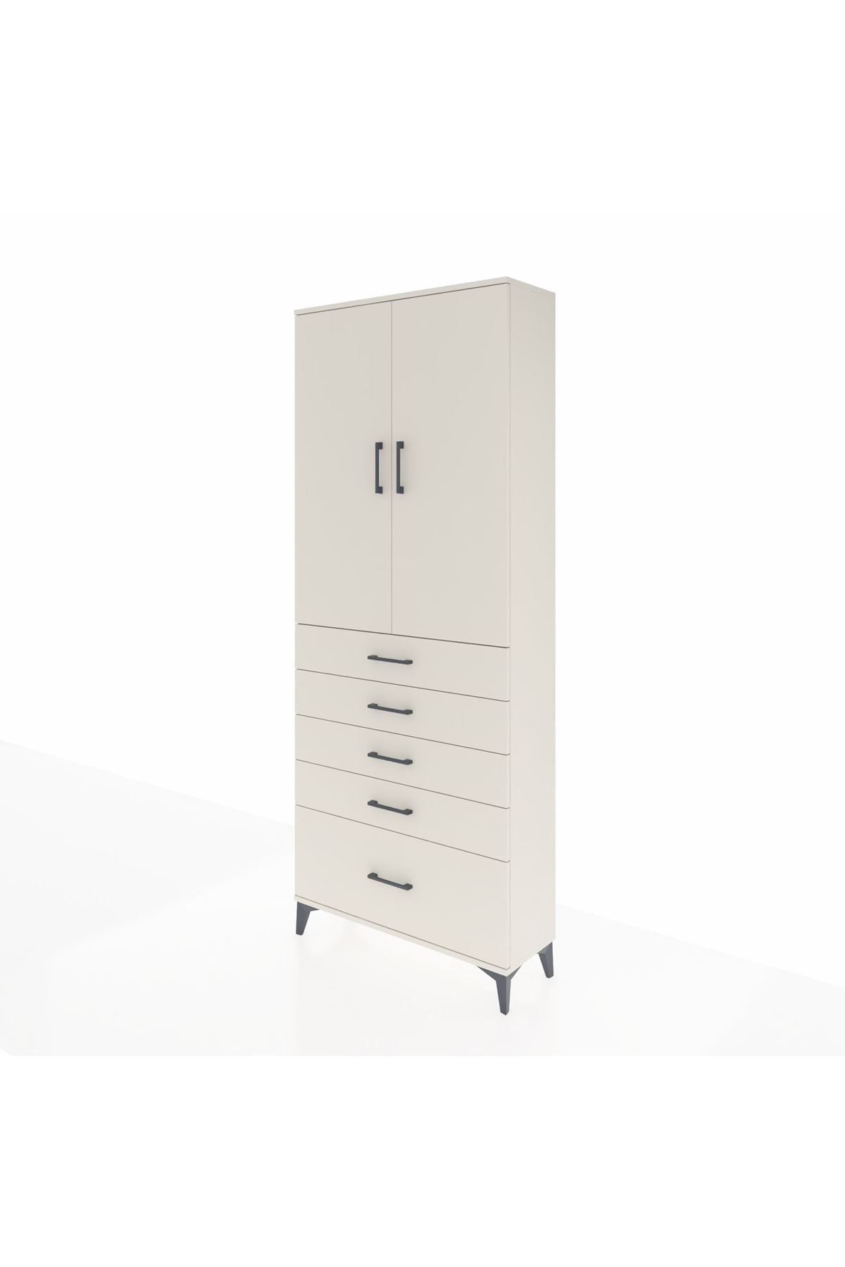 Arges Dolap 2 Raflı 5 Çekmeceli 2 Kapaklı 88x30x221 - S30M128V1A