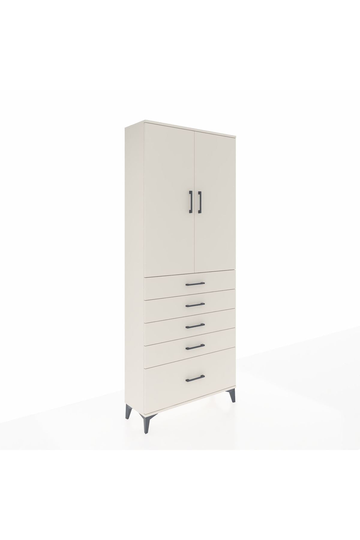 Arges Dolap 2 Raflı 5 Çekmeceli 2 Kapaklı 88x30x221 - S30M128V1A