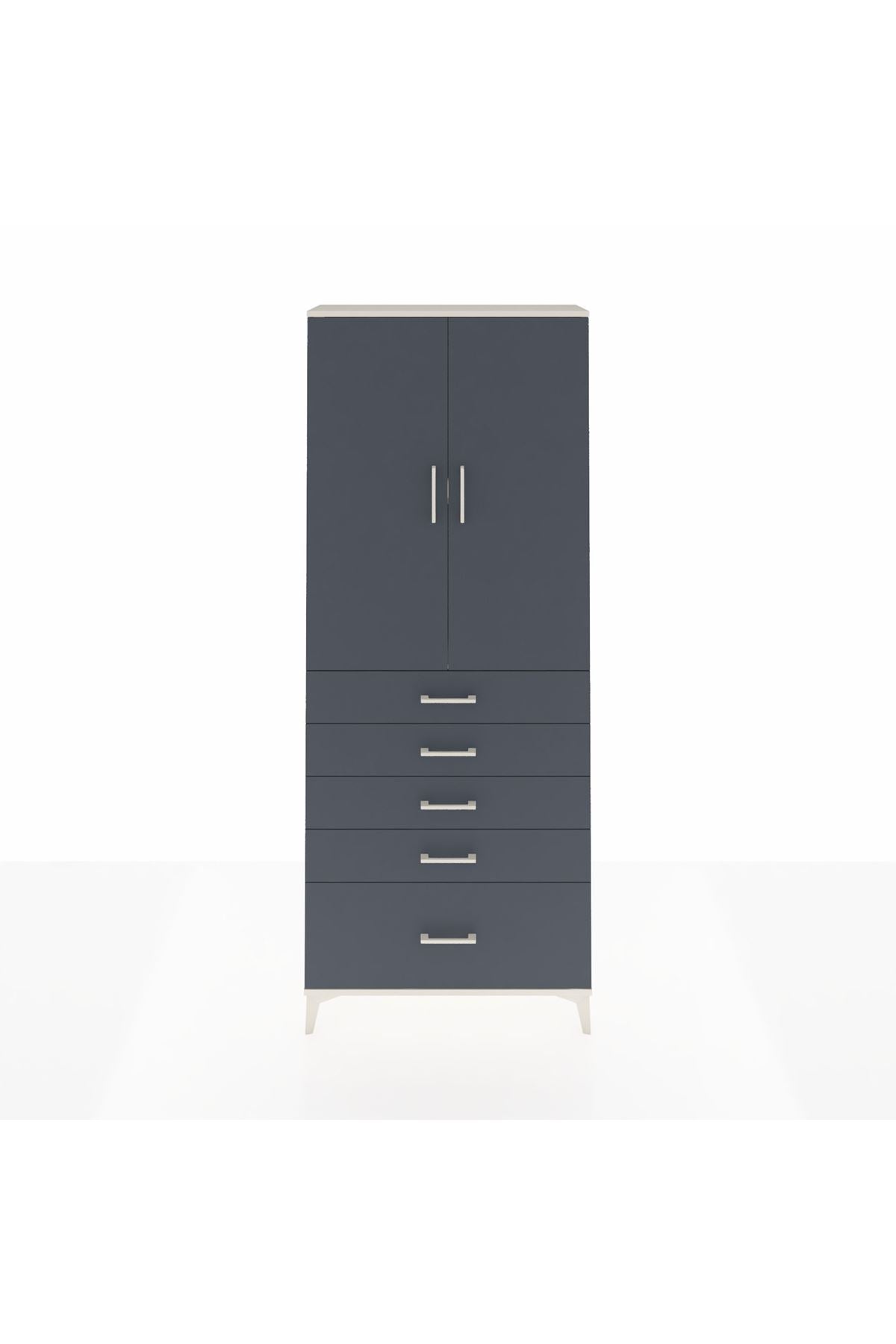 Arges Dolap 2 Raflı 5 Çekmeceli 2 Kapaklı 88x30x221 - S30M128V2A