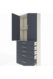 Arges Dolap 2 Raflı 5 Çekmeceli 2 Kapaklı 88x30x221 - S30M128V2A