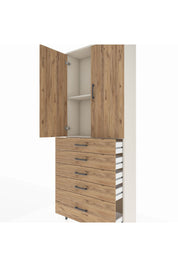 Arges Dolap 2 Raflı 5 Çekmeceli 2 Kapaklı 88x30x221 - S30M128V3A