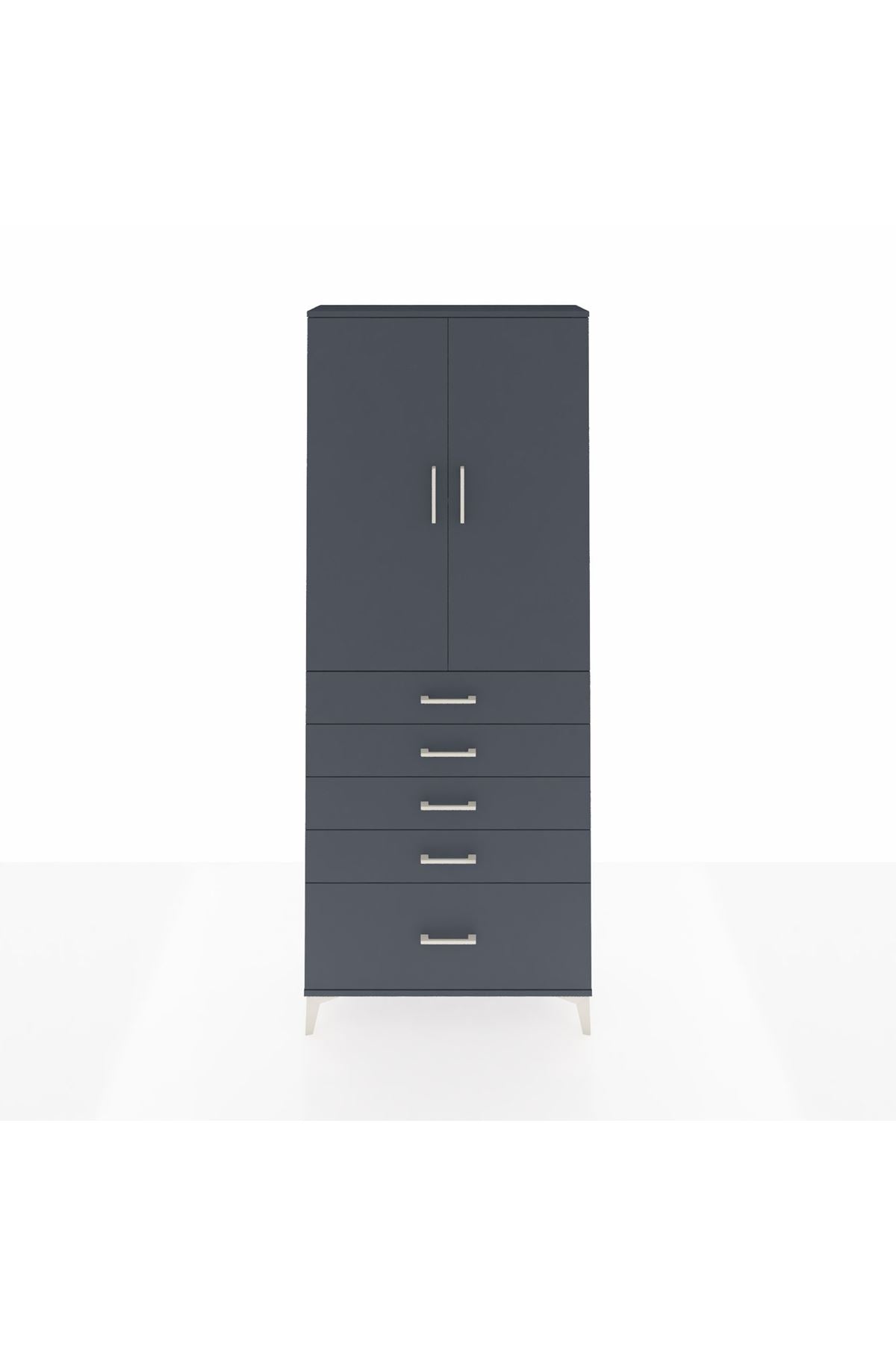 Arges Dolap 2 Raflı 5 Çekmeceli 2 Kapaklı 88x30x221 - S30M128V5A