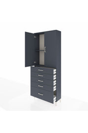 Arges Dolap 2 Raflı 5 Çekmeceli 2 Kapaklı 88x30x221 - S30M128V5A