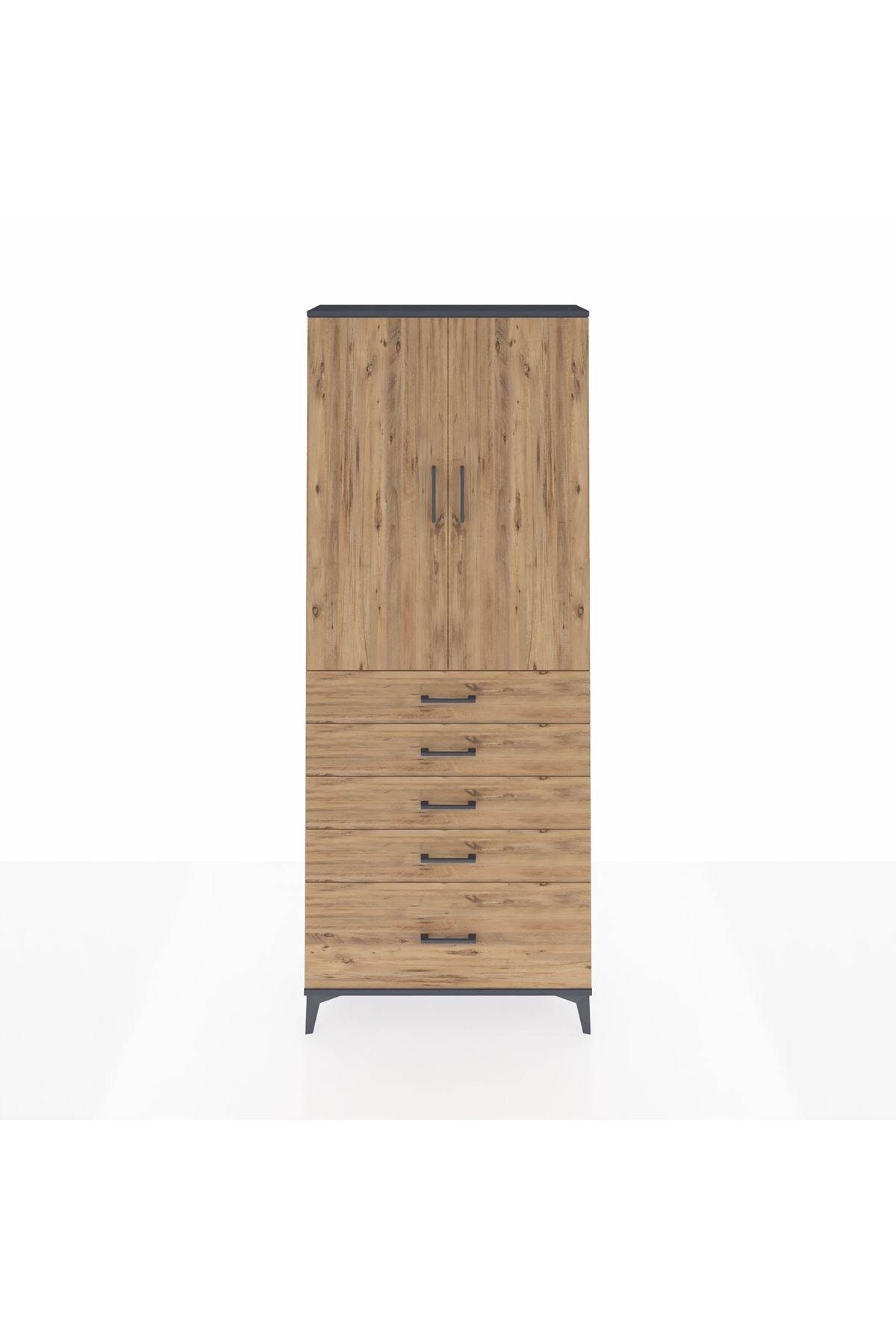 Arges Dolap 2 Raflı 5 Çekmeceli 2 Kapaklı 88x30x221 - S30M128V6A
