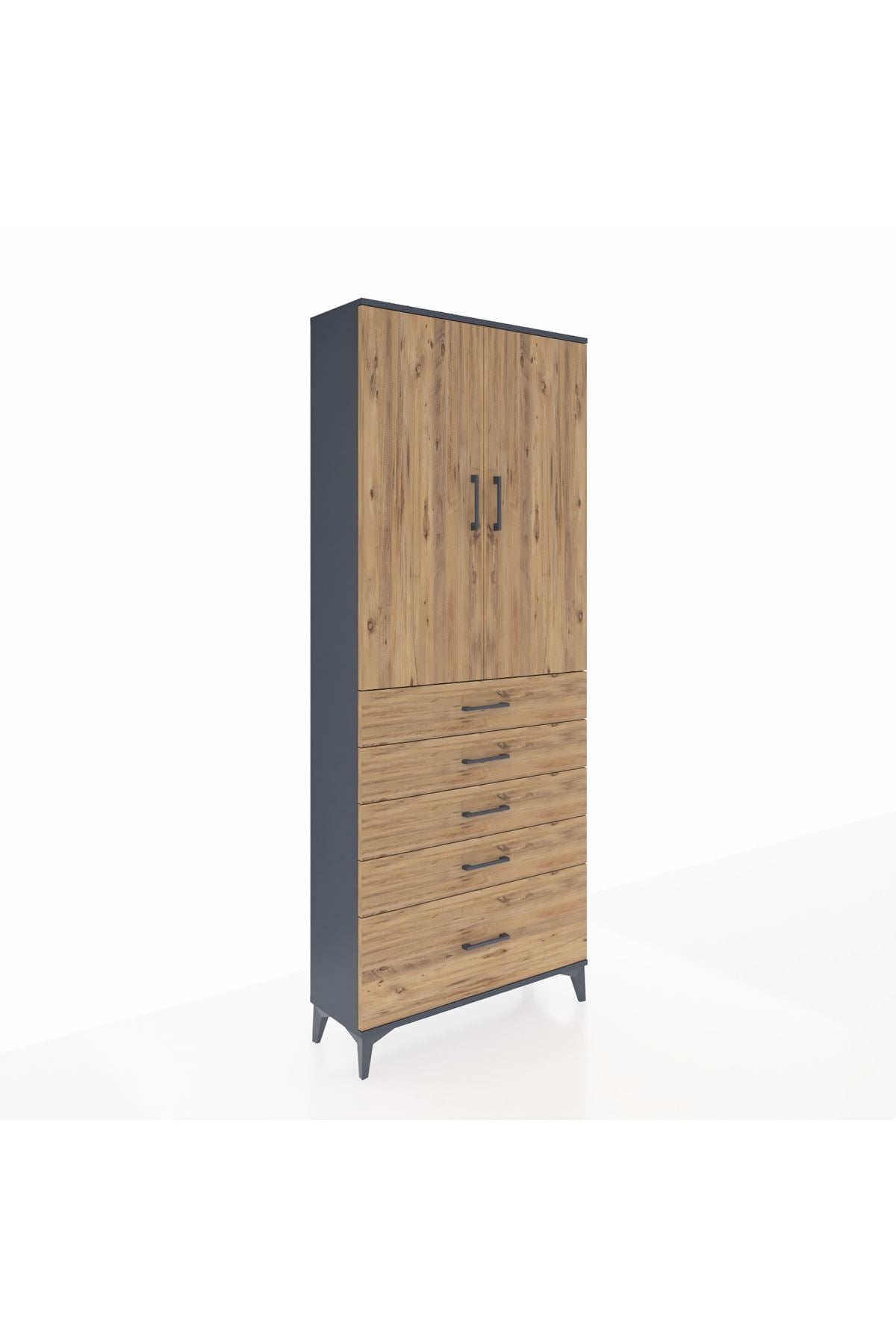 Arges Dolap 2 Raflı 5 Çekmeceli 2 Kapaklı 88x30x221 - S30M128V6A