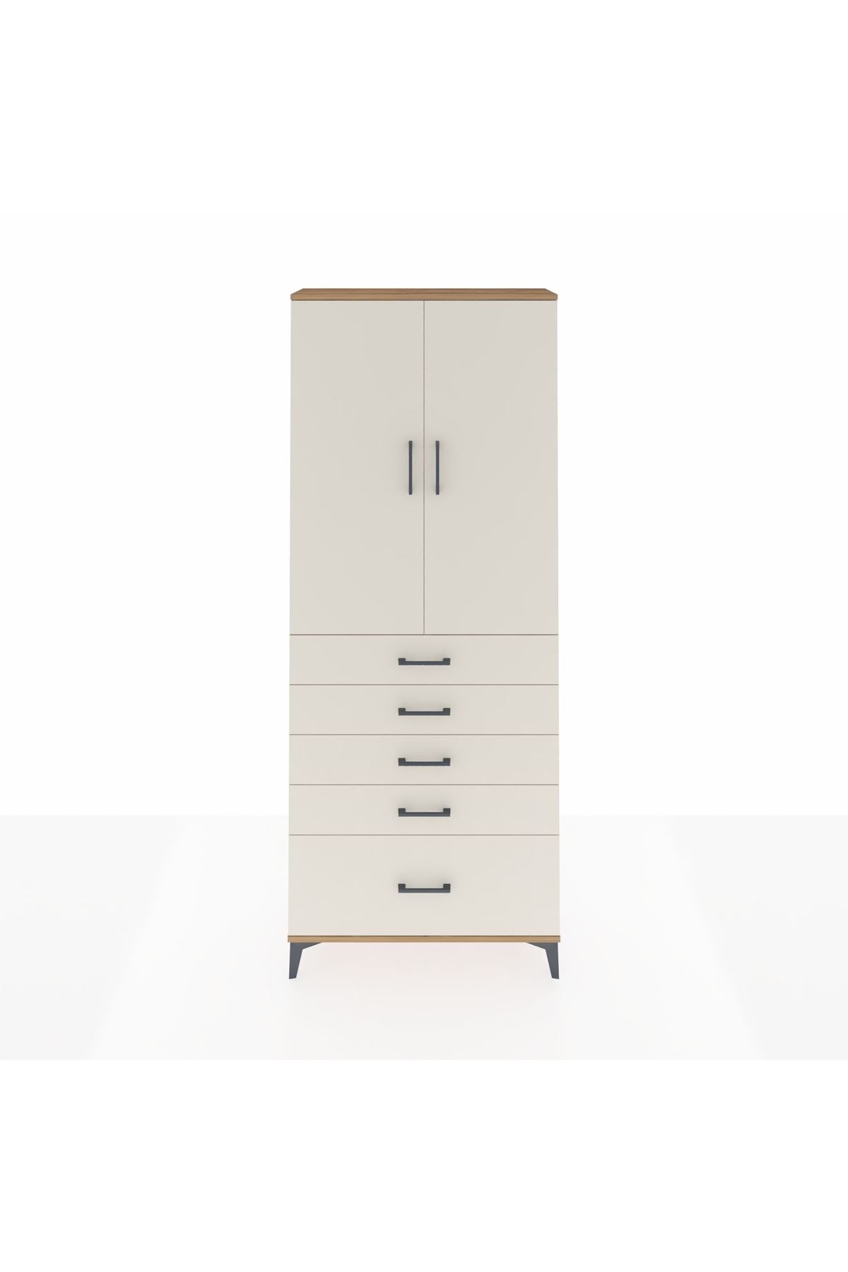 Arges Dolap 2 Raflı 5 Çekmeceli 2 Kapaklı 88x30x221 - S30M128V7A