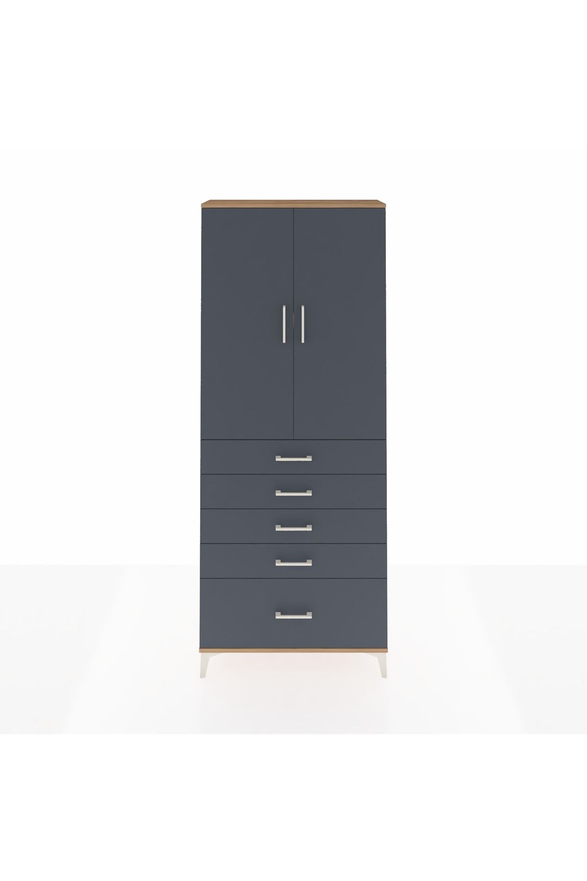 Arges Dolap 2 Raflı 5 Çekmeceli 2 Kapaklı 88x30x221 - S30M128V8A