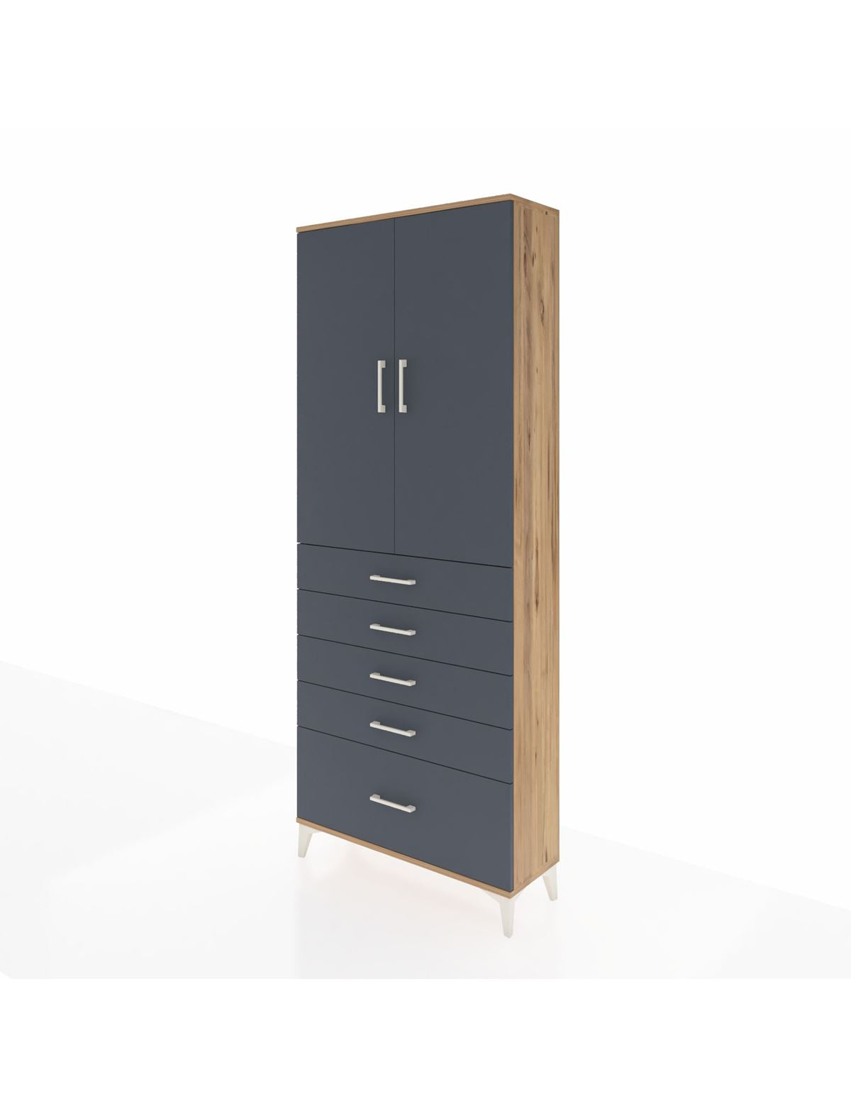 Arges Dolap 2 Raflı 5 Çekmeceli 2 Kapaklı 88x30x221 - S30M128V8A