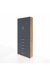 Arges Dolap 2 Raflı 5 Çekmeceli 2 Kapaklı 88x30x221 - S30M128V8A