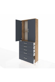 Arges Dolap 2 Raflı 5 Çekmeceli 2 Kapaklı 88x30x221 - S30M128V8A