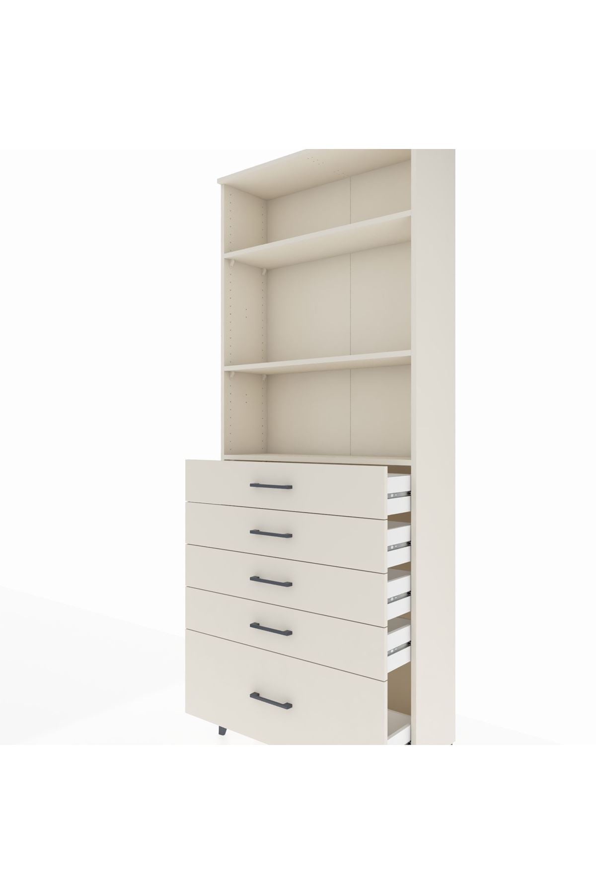 Arges Dolap 3 Raflı 5 Çekmeceli 88x30x221 - S30M129V1A